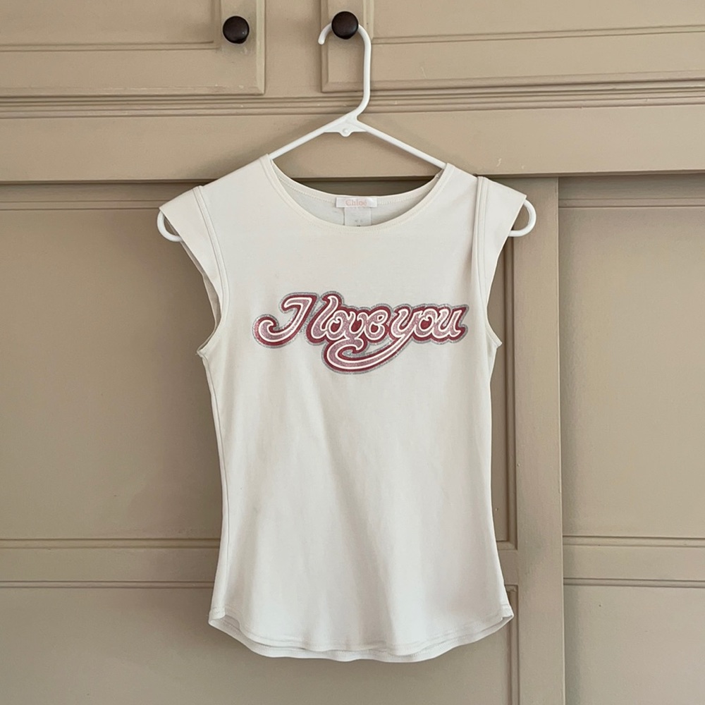 Vintage Chloe Tee Cream - I Love You Size M